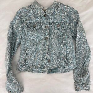 Anthropologie Pilcro & the Letterpress Floral Denim Jacket Size Small